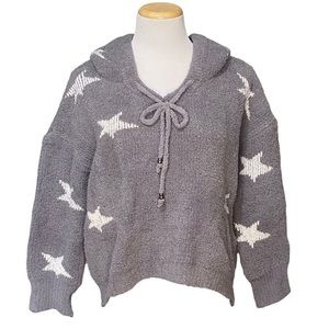 New Boutique Oversized Teddy Star Hooded Sweater Small